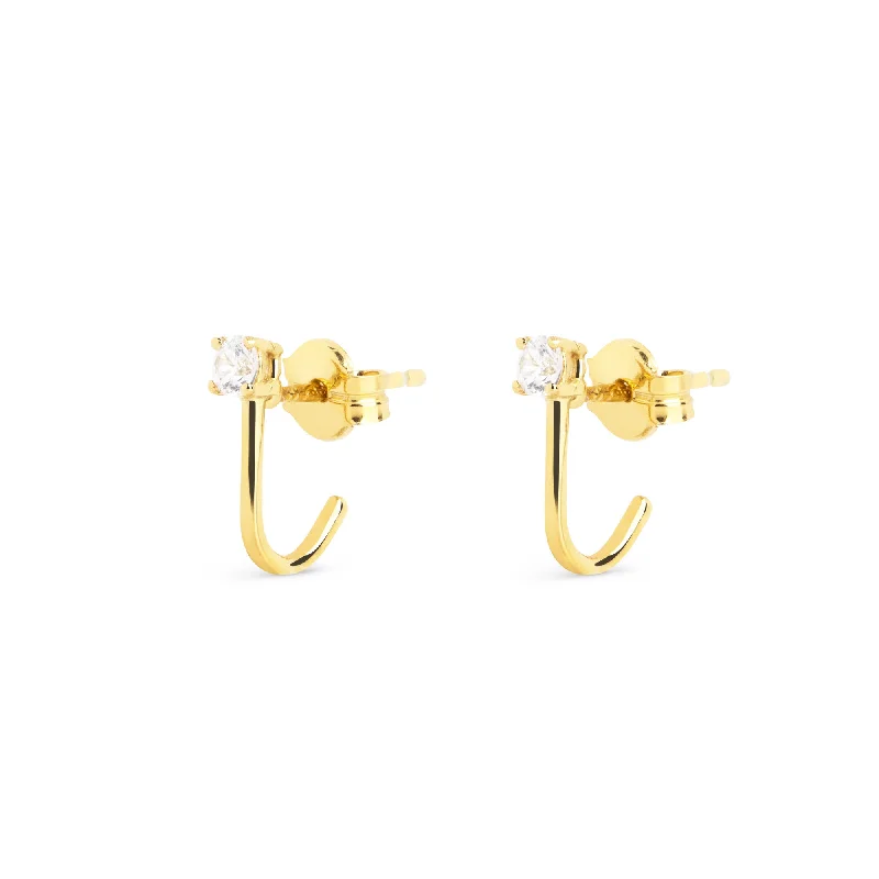 diamond hoop earrings for women -Lucy Spark Gold Earrings