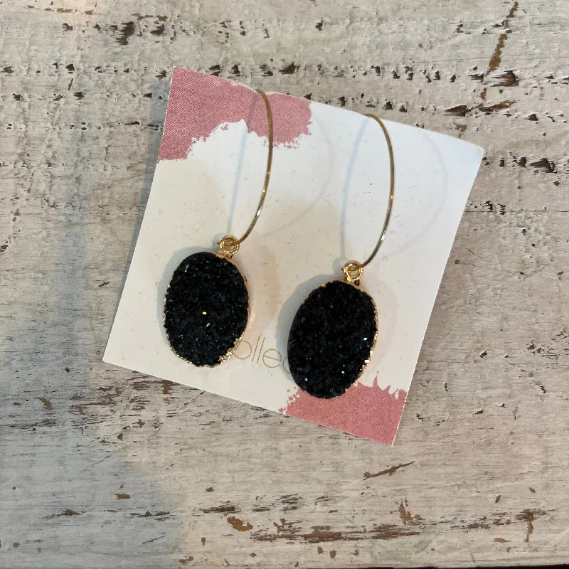 elegant drop earrings for women -starry night druzy hoop earrings