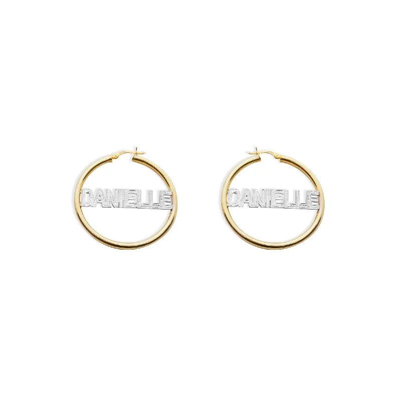 gold earrings for women -THE BLOCK DIAMOND CUT HOOP EARRINGS