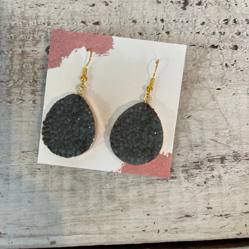 chic earrings for women -rolling thunder druzy drop earrings