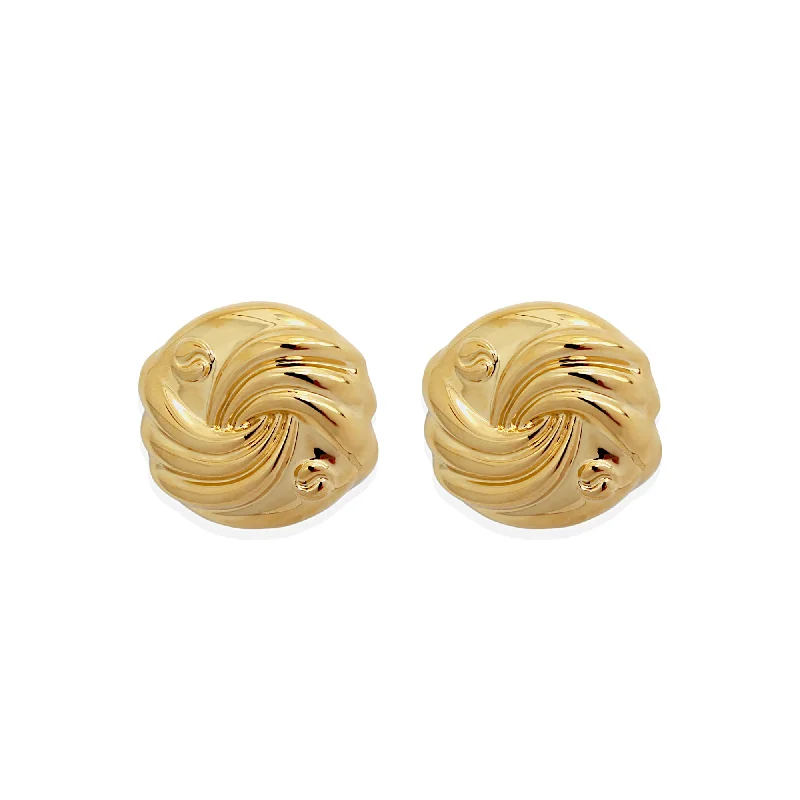 simple gold earrings for women -ORVA Earrings - Gold