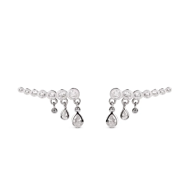 pearl earrings for women -Ambura Silver Earrings