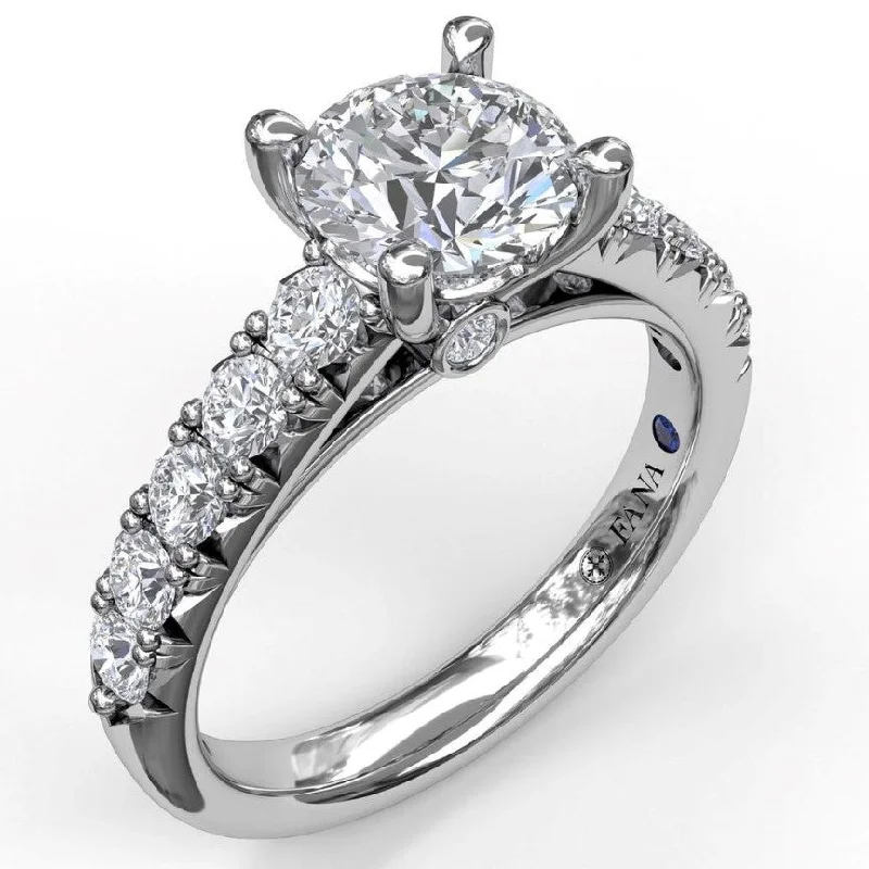 designer engagement rings for women -French Pavé Diamond Engagement Semi-Mount Ring by Fana