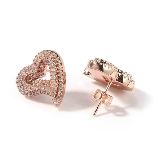 diamond drop earrings for women -Wayda Heart Earrings