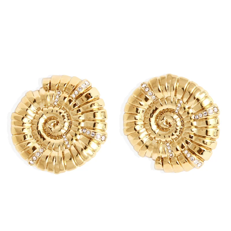 crystal earrings for women -LARGE GALIA Earrings - Gold