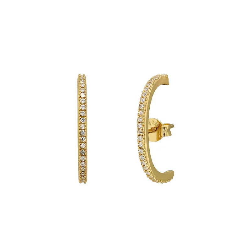 oversized earrings for women -Luxe Pave Suspender Earrings