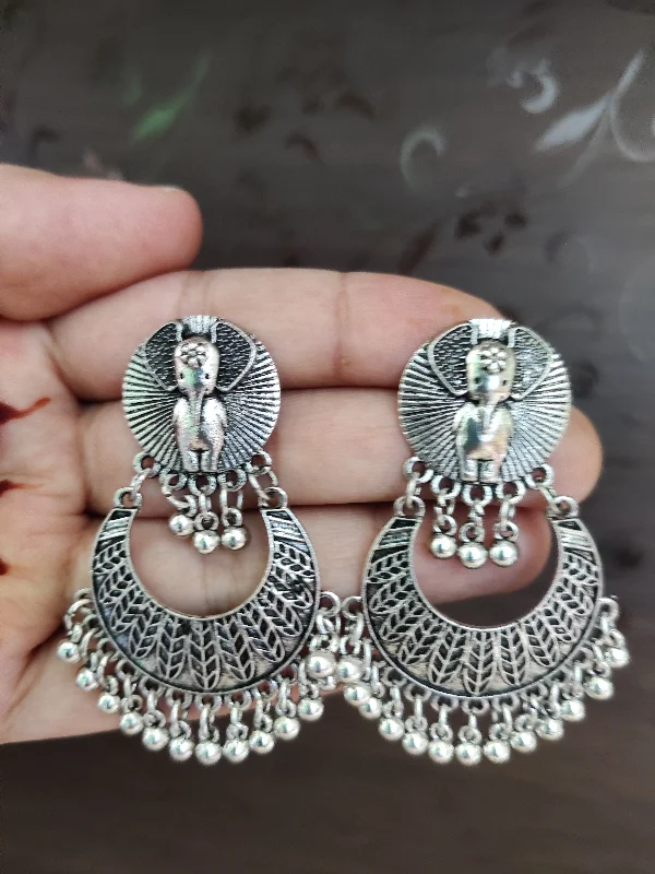 floral earrings for women -Oxidised jumka