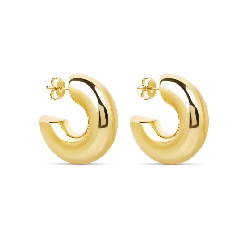 designer earrings for women -The Medium Gold Hailey Hoops