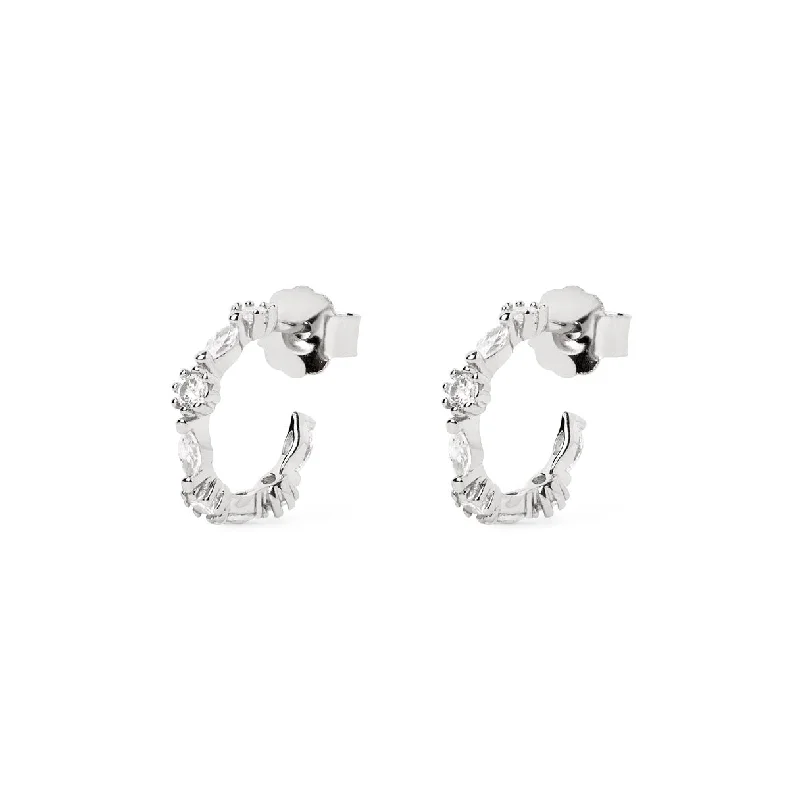 trendy earrings for women -Gema Silver Earrings