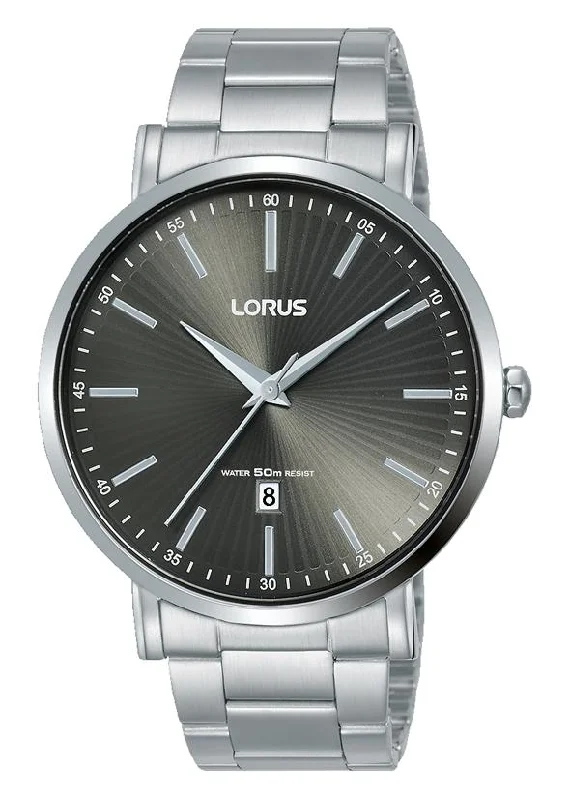 Lorus Silver Black Dial Men's Watch