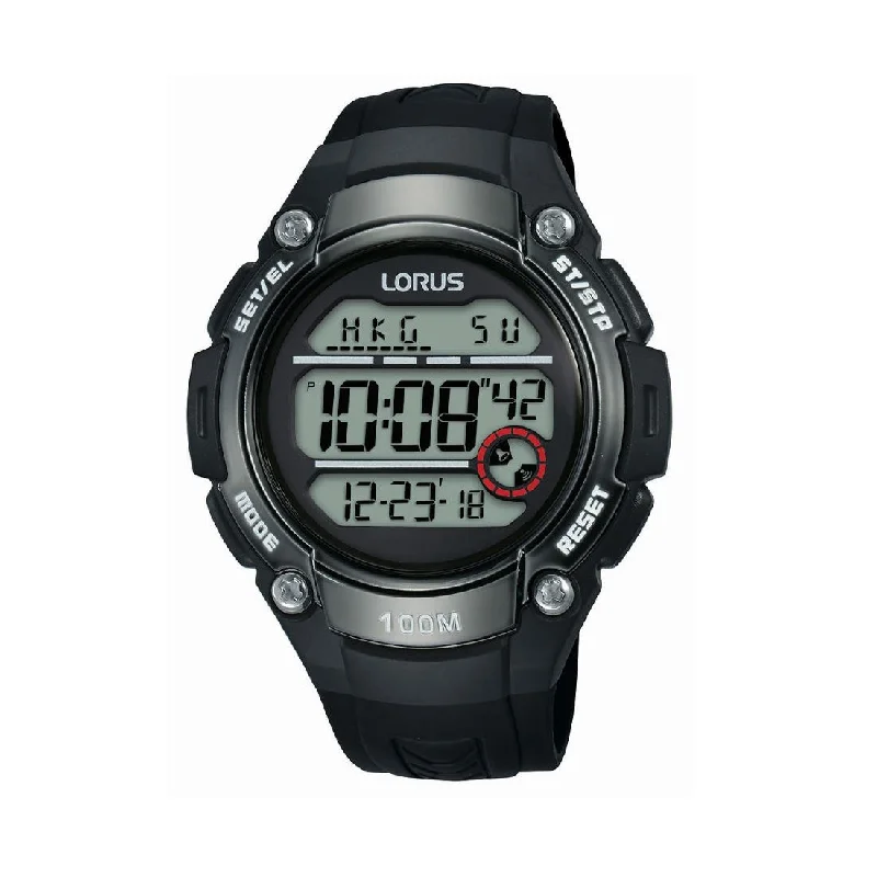 Lorus Mens Digital Black Watch R2327MX-9