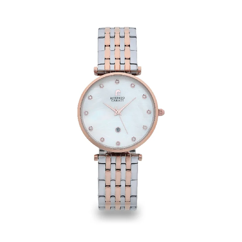 Roberto Carati Elizabeth Diamond Face Two Tone Watch