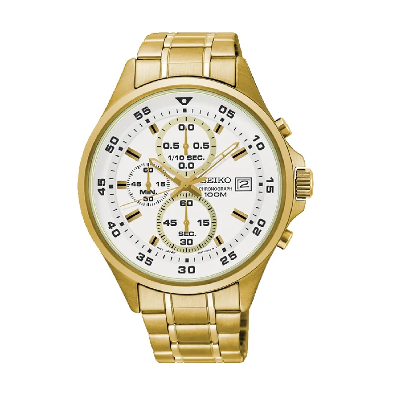 Seiko Men's Chronograph Gold Watch SKS632P