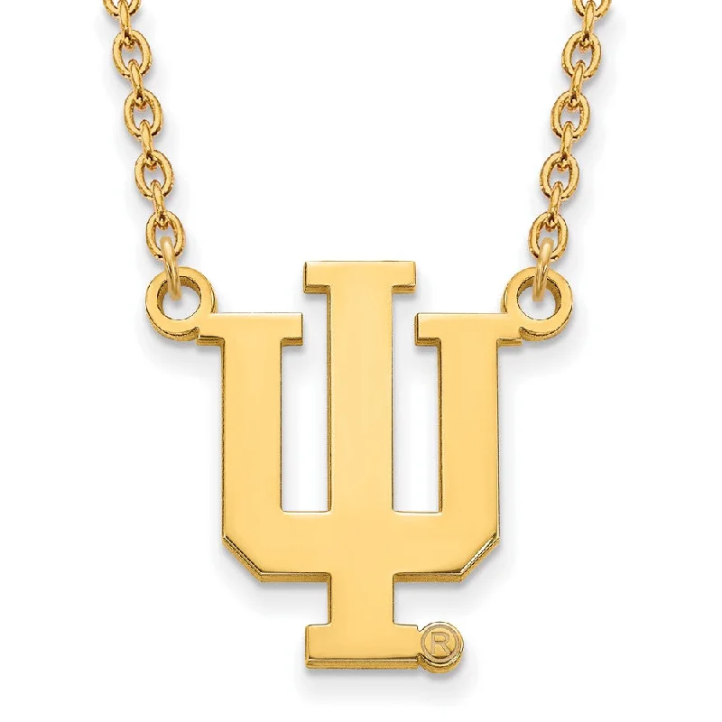 bridal pendant necklaces for women -10k Yellow Gold Indiana U Large 'IU' Pendant Necklace