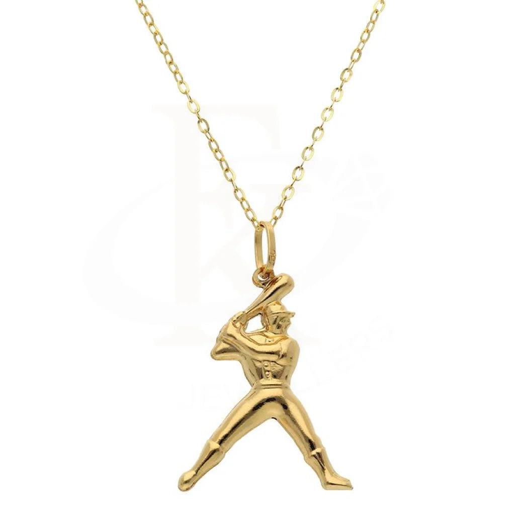 high-end necklaces for women -Gold Necklace (Chain with Baseball Player Pendant) 18KT - FKJNKL18K2494