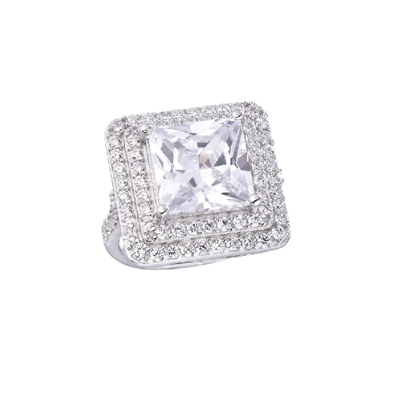 high-end necklaces for women -Gina Liano Jolie Square Cubic Zirconia Ring