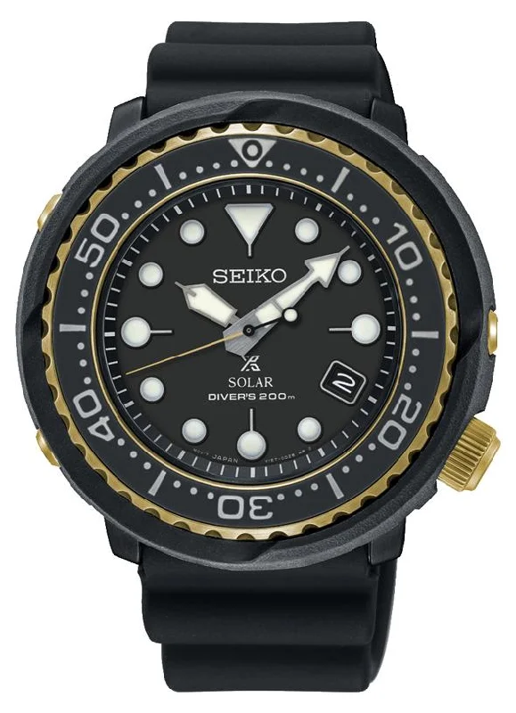 Seiko Prospex Men's Black Solar Divers Watch