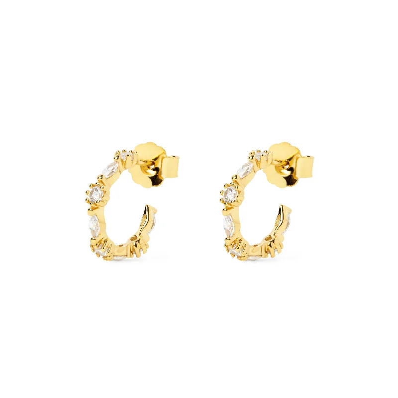 personalized earrings for women -Gema Gold Earrings