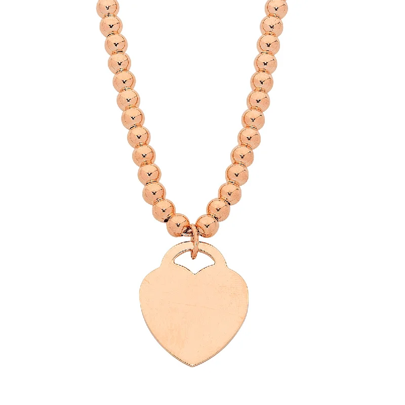 gemstone necklaces for women -9ct Rose Gold Silver Infused Necklace with Heart Charm