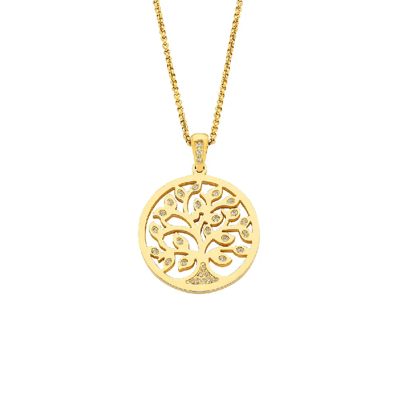 necklace gifts for women -Stainless Steel Gold Colour Tree Of Life Necklace