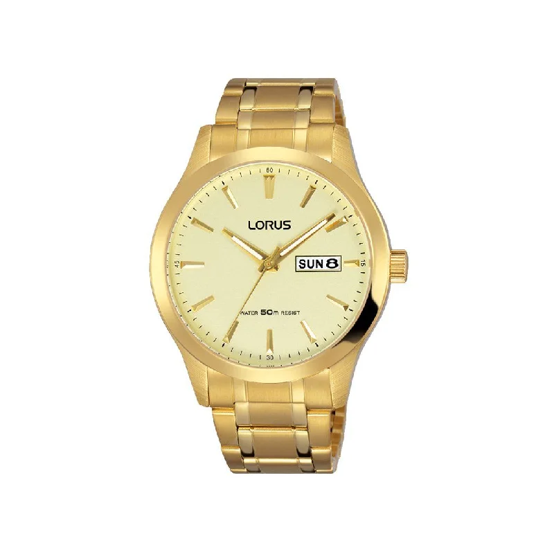 Lorus Men's Gold Face Watch RXN22DX9