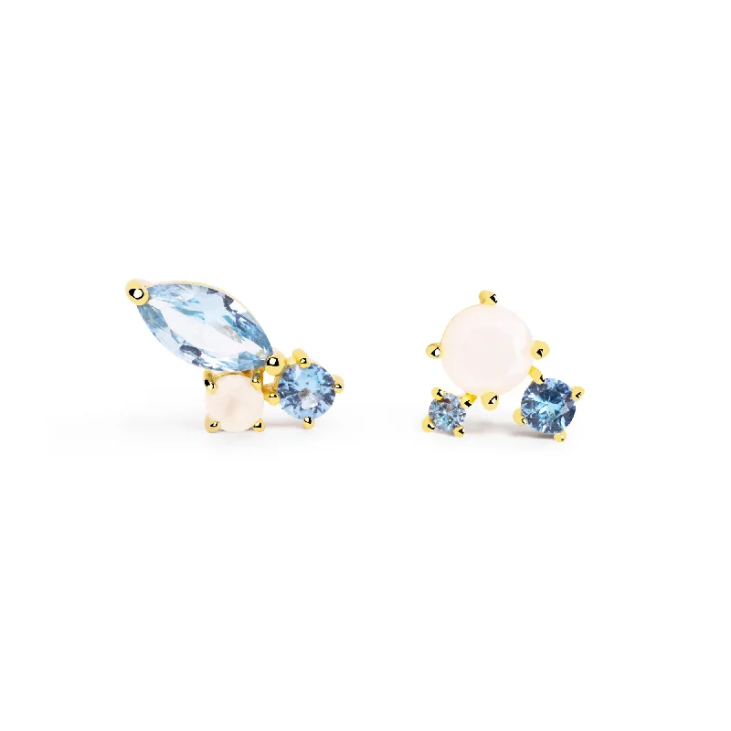 gemstone stud earrings for women -Hope & Dream Topaz Gold Earrings