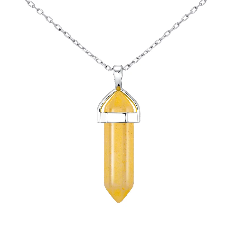 statement necklaces for women -Yellow Quartz Genuine Gemstone Necklace