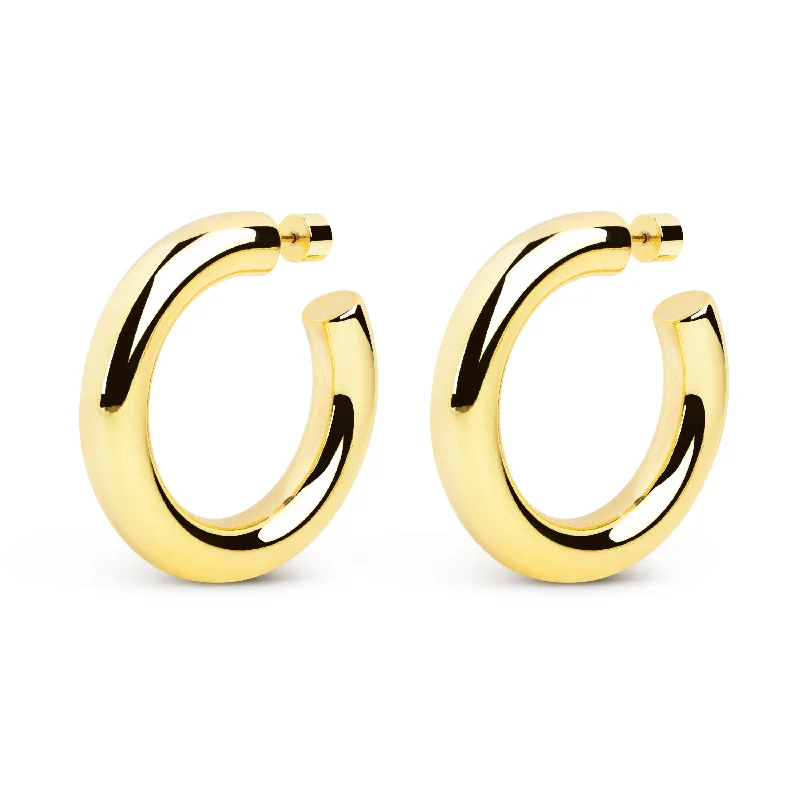 pearl stud earrings for women -El Cairo Gold Hoop Earrings