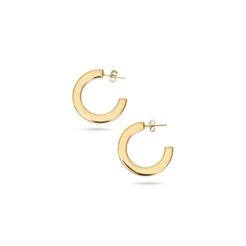 black stud earrings for women -THE BOLD SLATE HOOPS