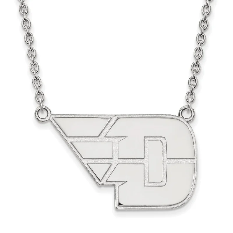 choker necklaces for women -14k White Gold U of Dayton Large Pendant Necklace