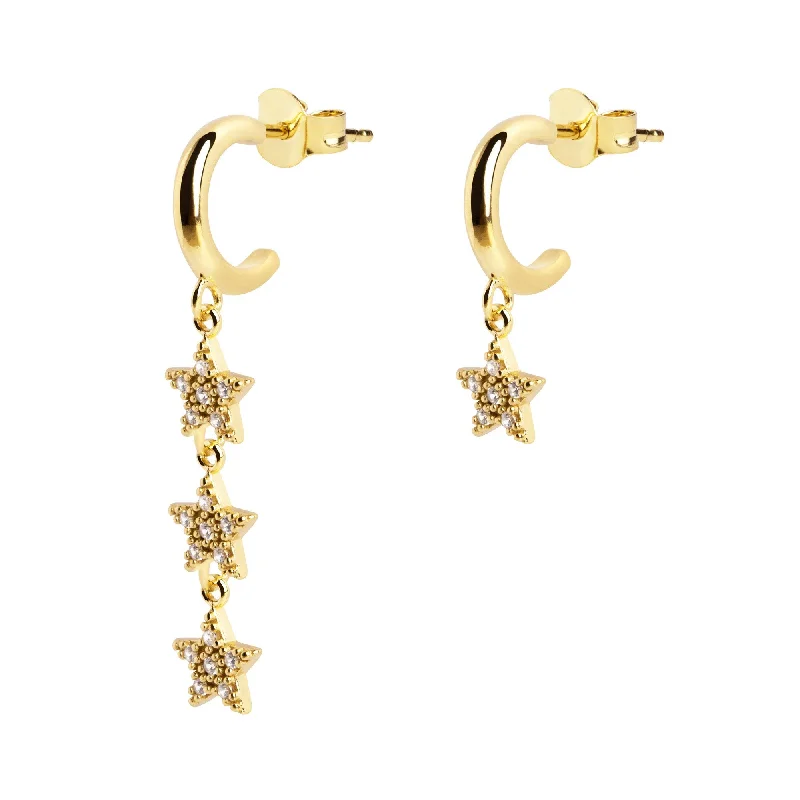 gemstone drop earrings for women -Eli Stars Gold Earrings