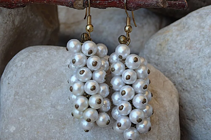 elegant drop earrings for women -Pearl Bridal Earrings