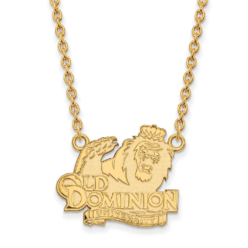 timeless pendant necklaces for women -10k Yellow Gold Old Dominion U Large Pendant Necklace