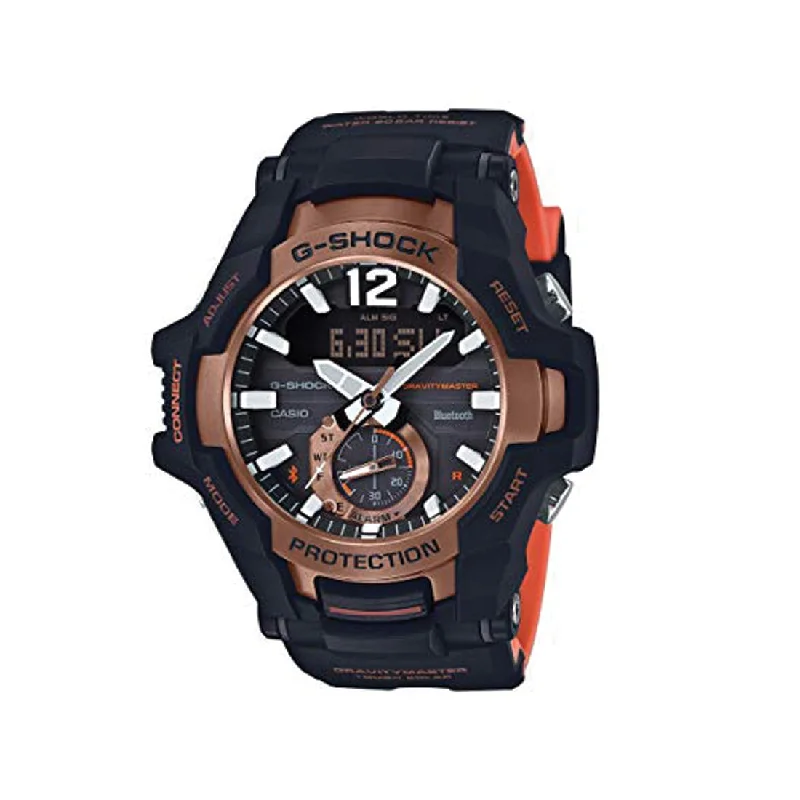 Casio G Shock Black and Orange Mens Watch GRB100-1A4