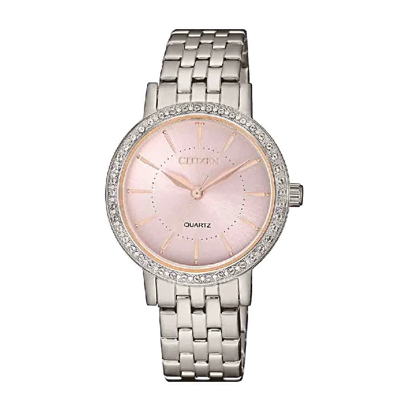 Citizen Ladies Pink Face Watch Model EL3041-87X