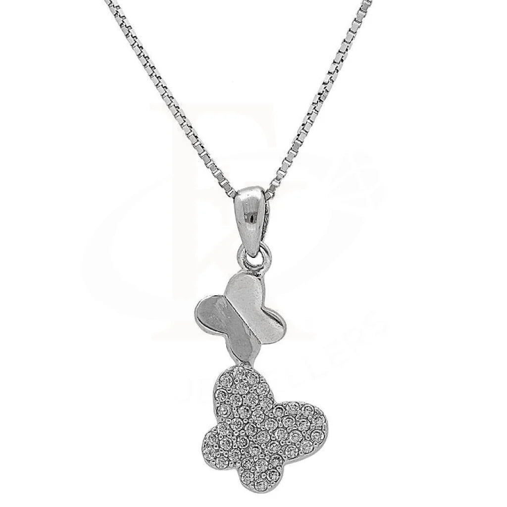 silver necklaces for women -Sterling Silver 925 Butterflies Necklace - FKJNKL1970