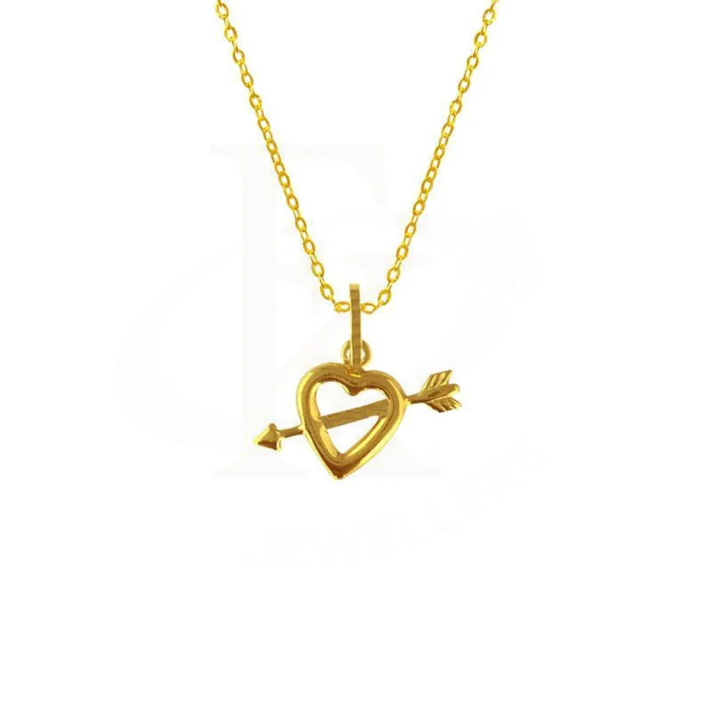 trendy choker necklaces for women -Gold Heart Necklace (Chain with Pendant) 18KT - FKJNKL1614