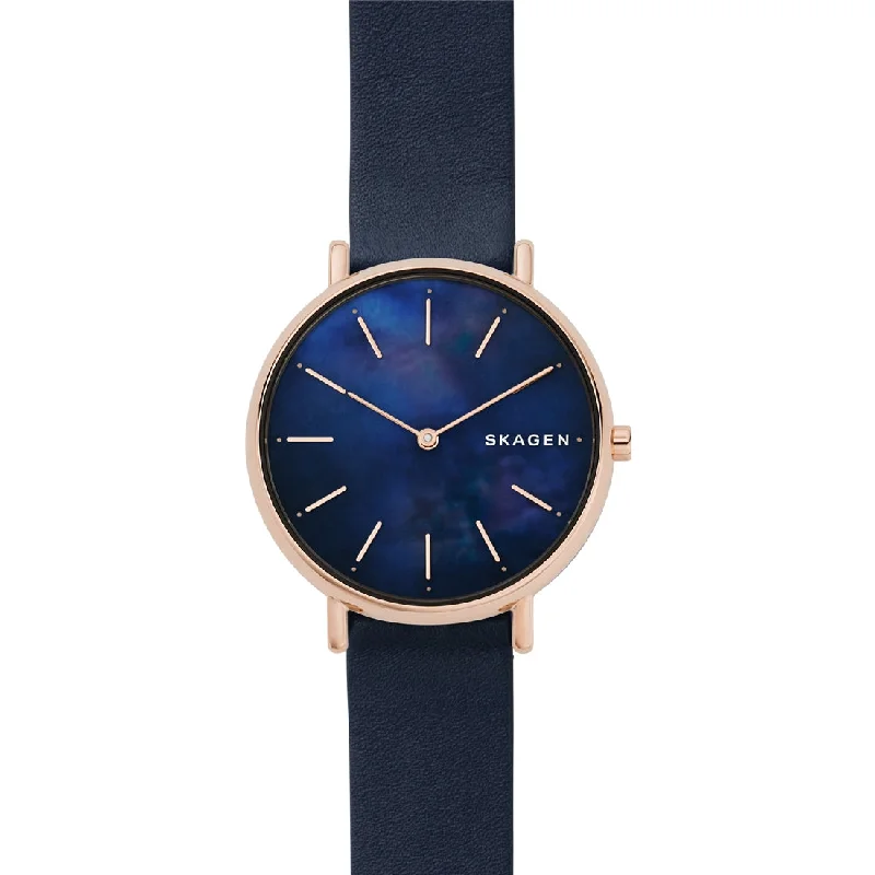 Skagen Signatur Slim Blue Leather Watch SKW2731