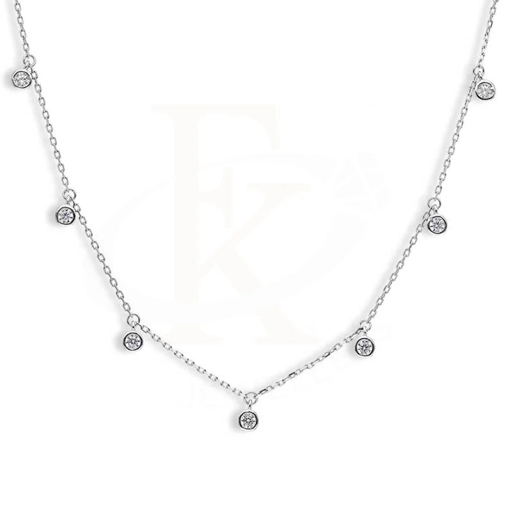 customized necklaces for gifts -Sterling Silver 925 Solitaires Necklace - FKJNKLSL2889