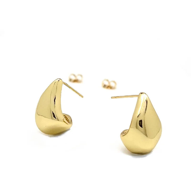 gold hoop earrings for women -WATER DROP POST