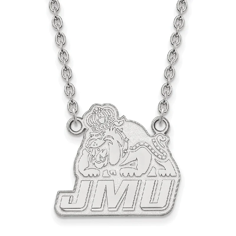 multi-strand necklaces for women -14k White Gold James Madison U Large Pendant Necklace