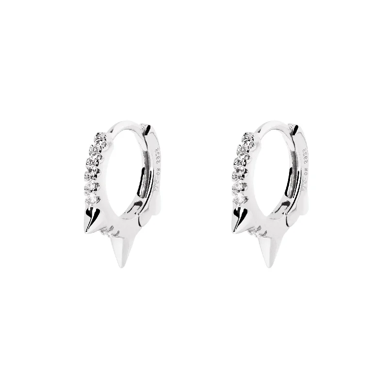 sterling silver earrings for women -Rolling Spark Silver Earring