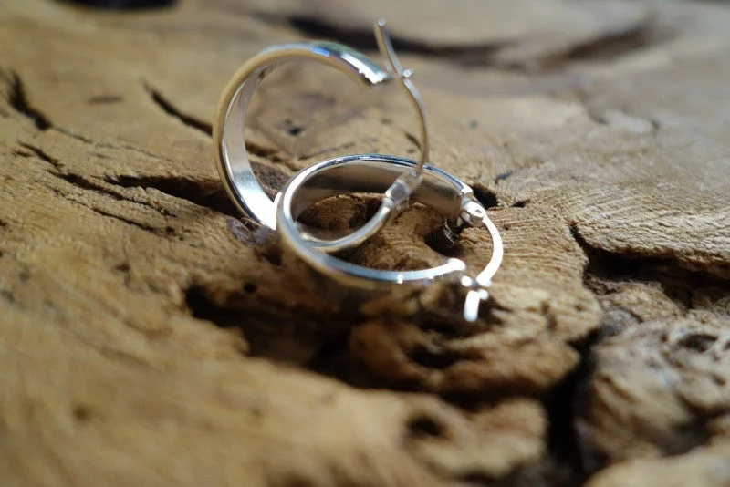 bold earrings for women -Sterling Silver Hoop Earrings