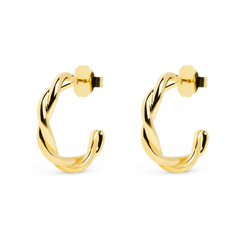 silver chandelier earrings for women -Lina Gold Hoop Earrings