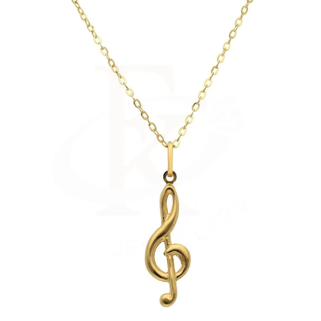 engraved necklaces for women -Gold Necklace (Chain with Musical Note Pendant) 18KT - FKJNKL18K2496