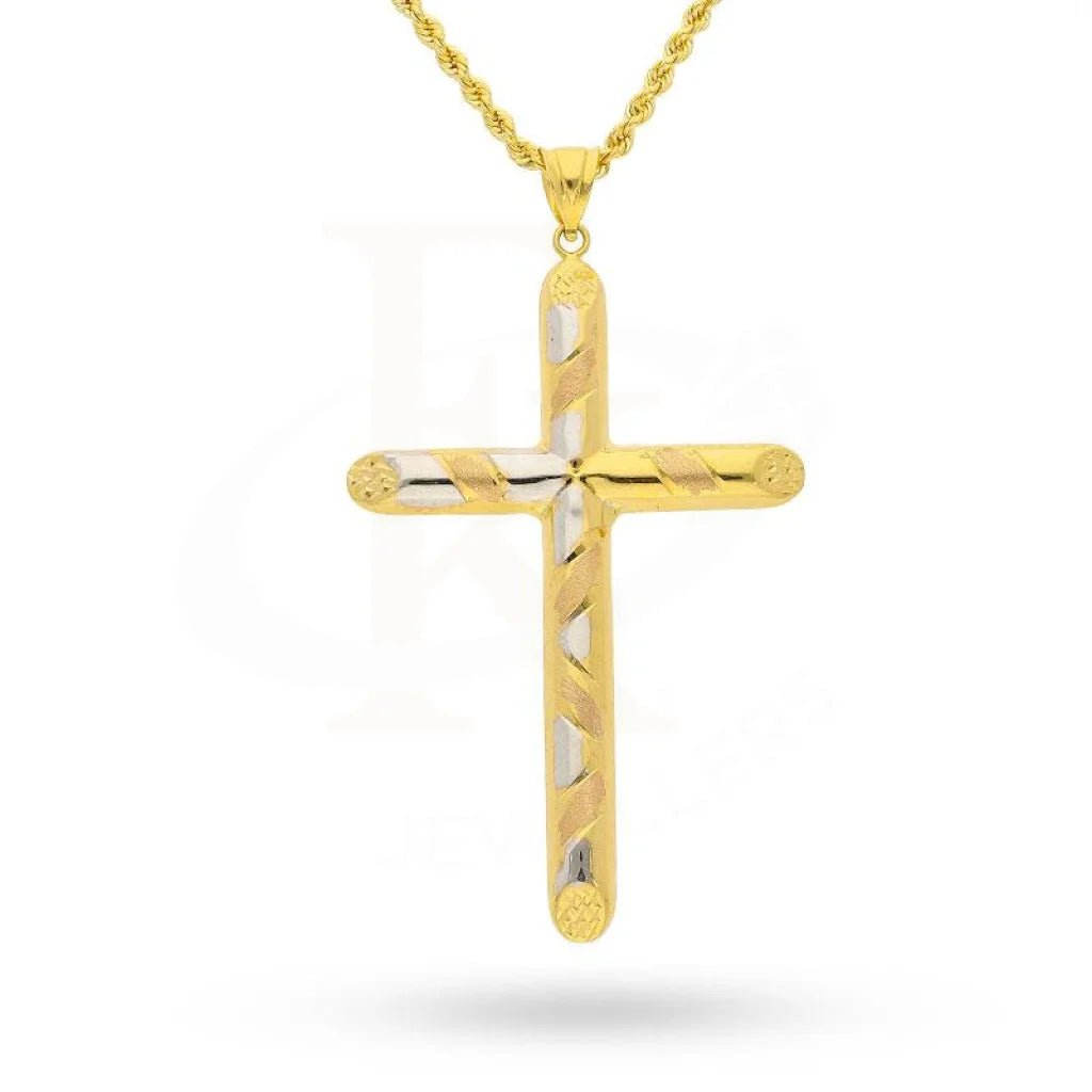 classic chain necklaces for women -Gold Necklace (Chain with Cross Pendant) 18KT - FKJNKL18K2022