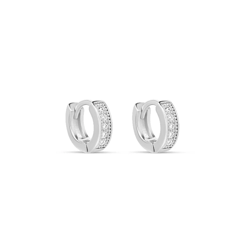 elegant stud earrings for women -The Silver 9mm Melrose Huggies