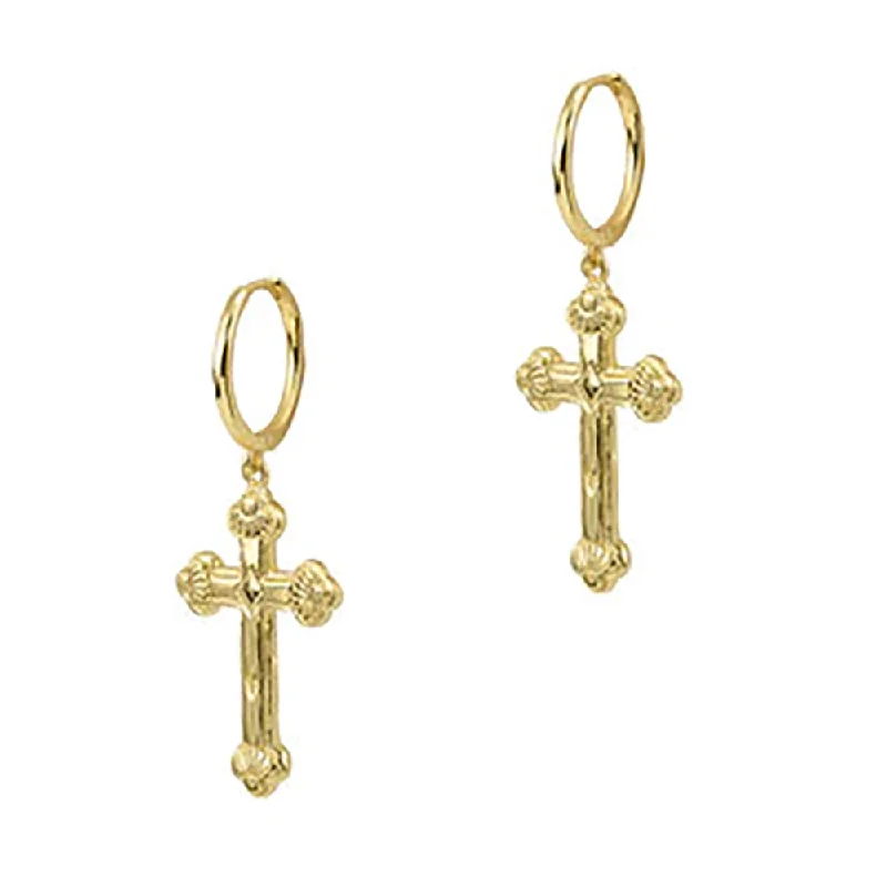 pearl stud earrings for women -THE SIENA CROSS EARRINGS