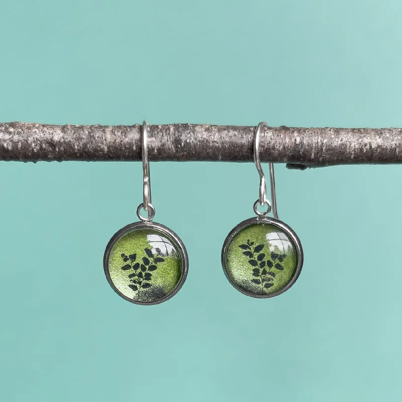 colorful stud earrings for women -Myrtle Leaves - Drop Earrings