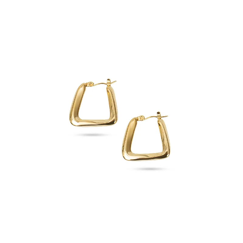 custom gold earrings for women -THE BOLD ANGULAR HOOPS